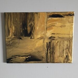 Elegant Gold and Black Abstract Canvas Art